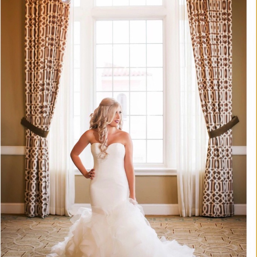 Pronovias Mildred Wedding Gown Size 4 and veil! - Picture 3 of 5